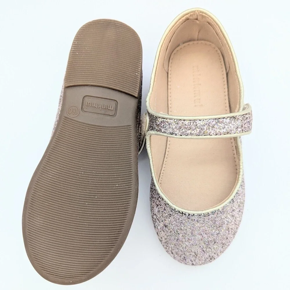 NEW Minkmui Kid's (Size 9-9 1/2) Sparkly Glitter Sequins Mary Jane Dress Shoes
